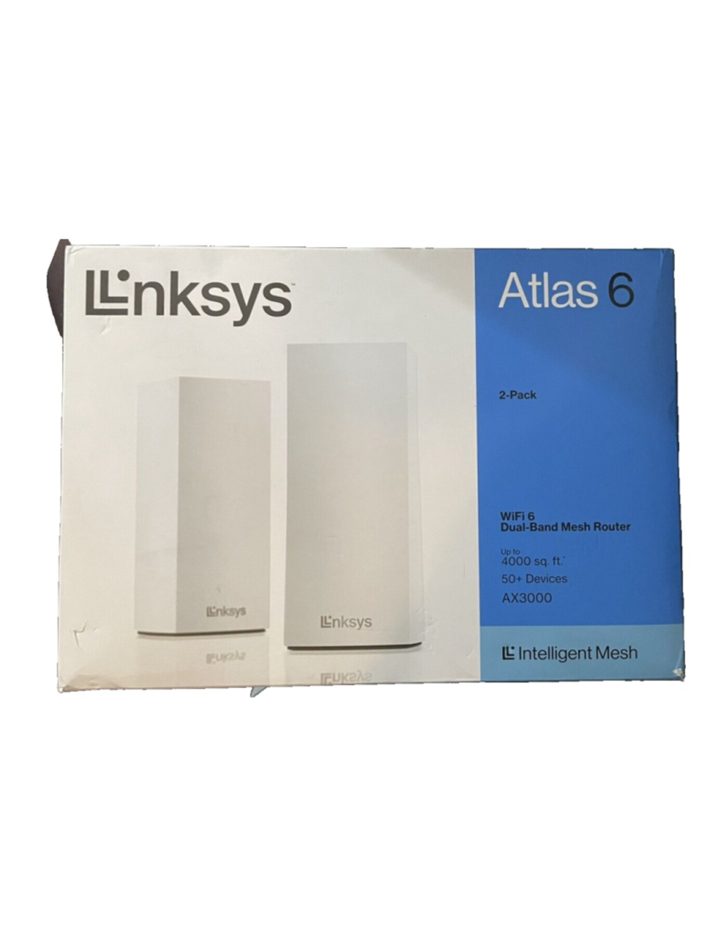 Linksys Atlas6 WiFi 6 Dual Band Mesh Router AX3000 2-Pack Up to 4000 sq ft